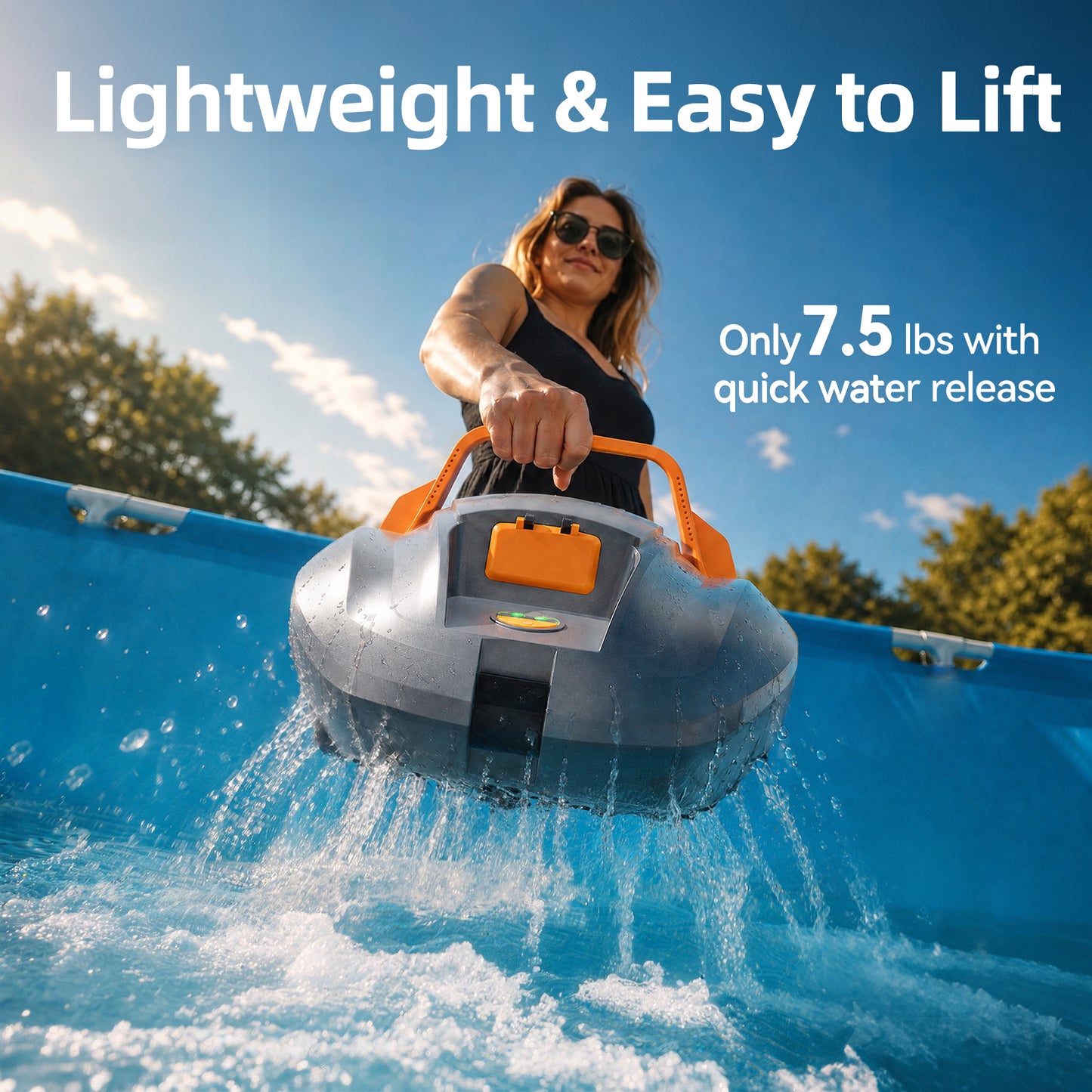 CoasTeering Planet Edge Cordless Robotic Pool Cleaner, with 120-Min Runtime, Powerful Dual-Motor, Adjustable Cleaning Path, for Flat Pools Up to 850 Sq.ft