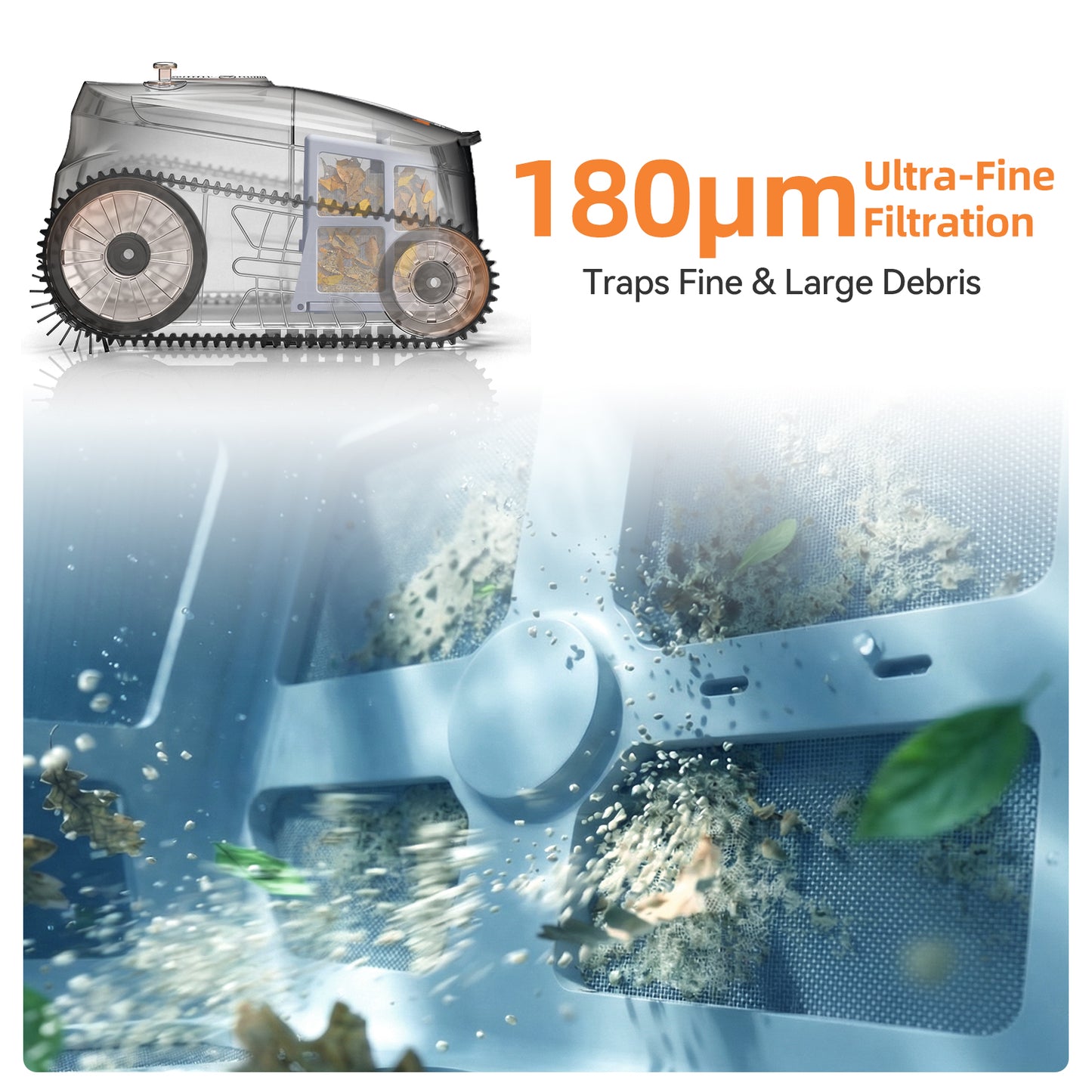 CoasTeering Ultra Nebula Cordless Pool Vacuum Robot, with 5580 GPH Suction, 180 Mins Runtime, Floor & Wall Cleaning, Smart Navigation, for Inground and Above Ground Pools up to 3229 Sq.Ft