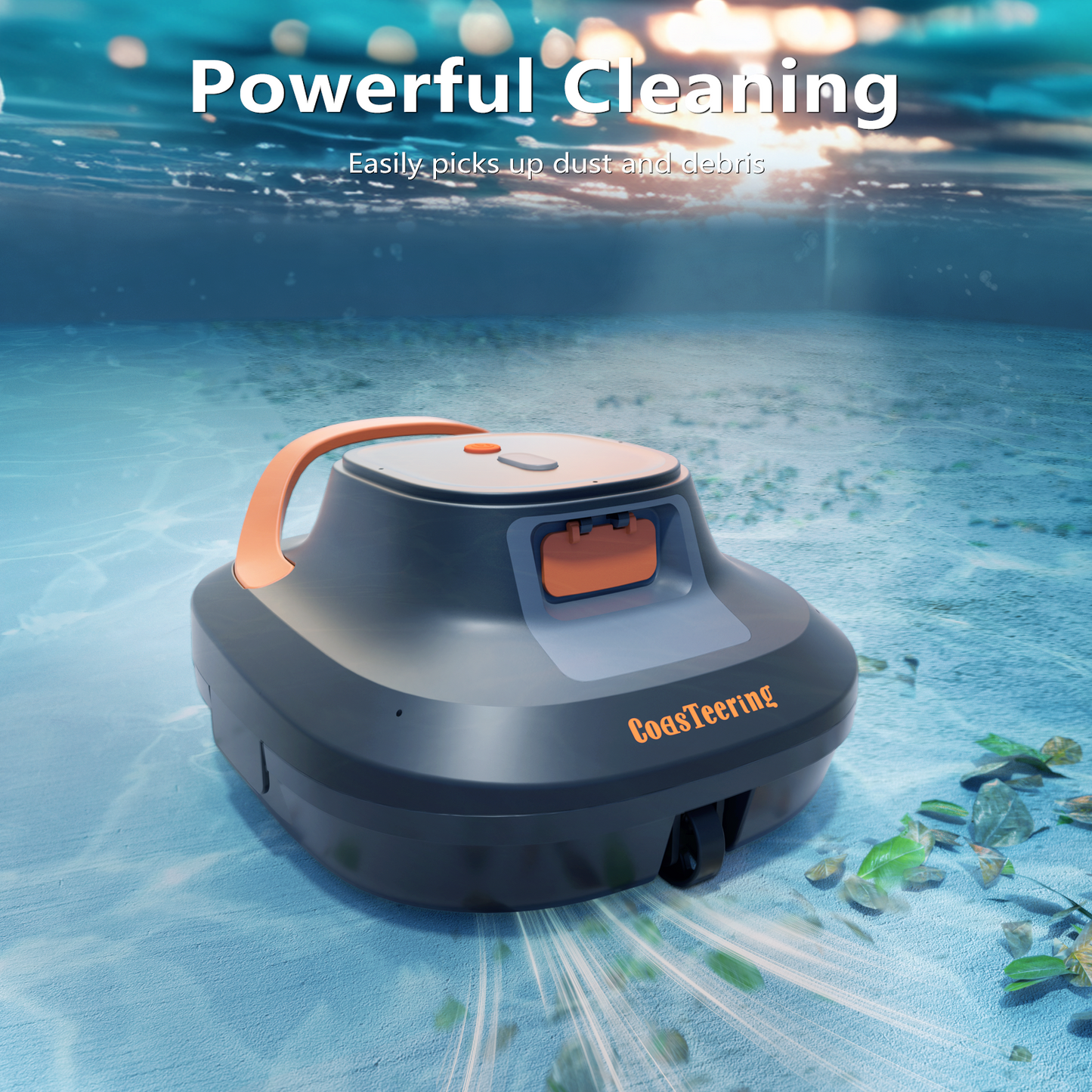 (2024 Upgrade) CoasTeering Cordless Pool Vacuum for Above Ground Pool, Robotic Pool Cleaner with 150 Mins Runtime, Ideal for Swimming Pools up to 33 Ft