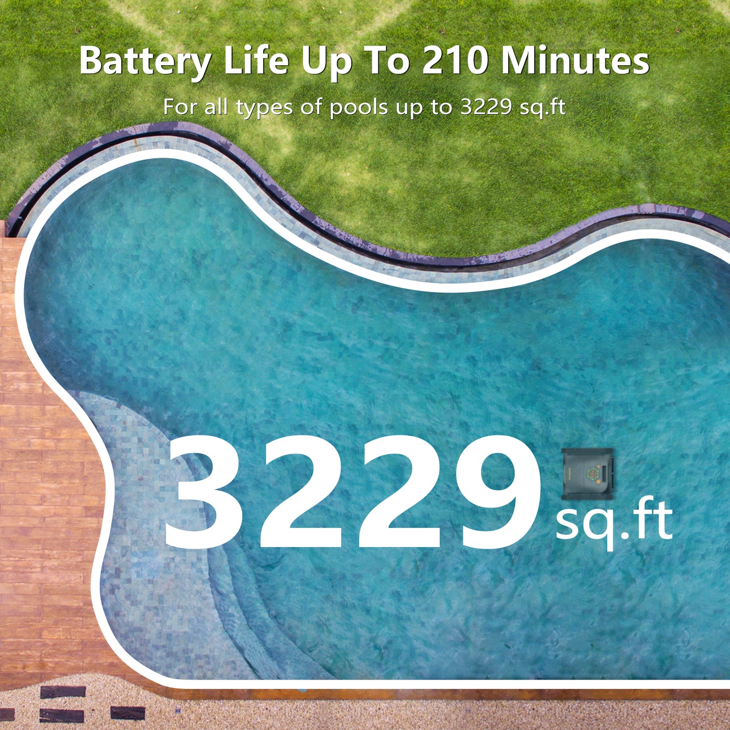 CoasTeering Nebula Cordless Robotic Pool Cleaner (2026 Upgrade), with 210 Min Runtime, Smart Navigation, Wall & Waterline Cleaning, for Ingrounds & Above Ground Pools up to 3229 Sq.ft