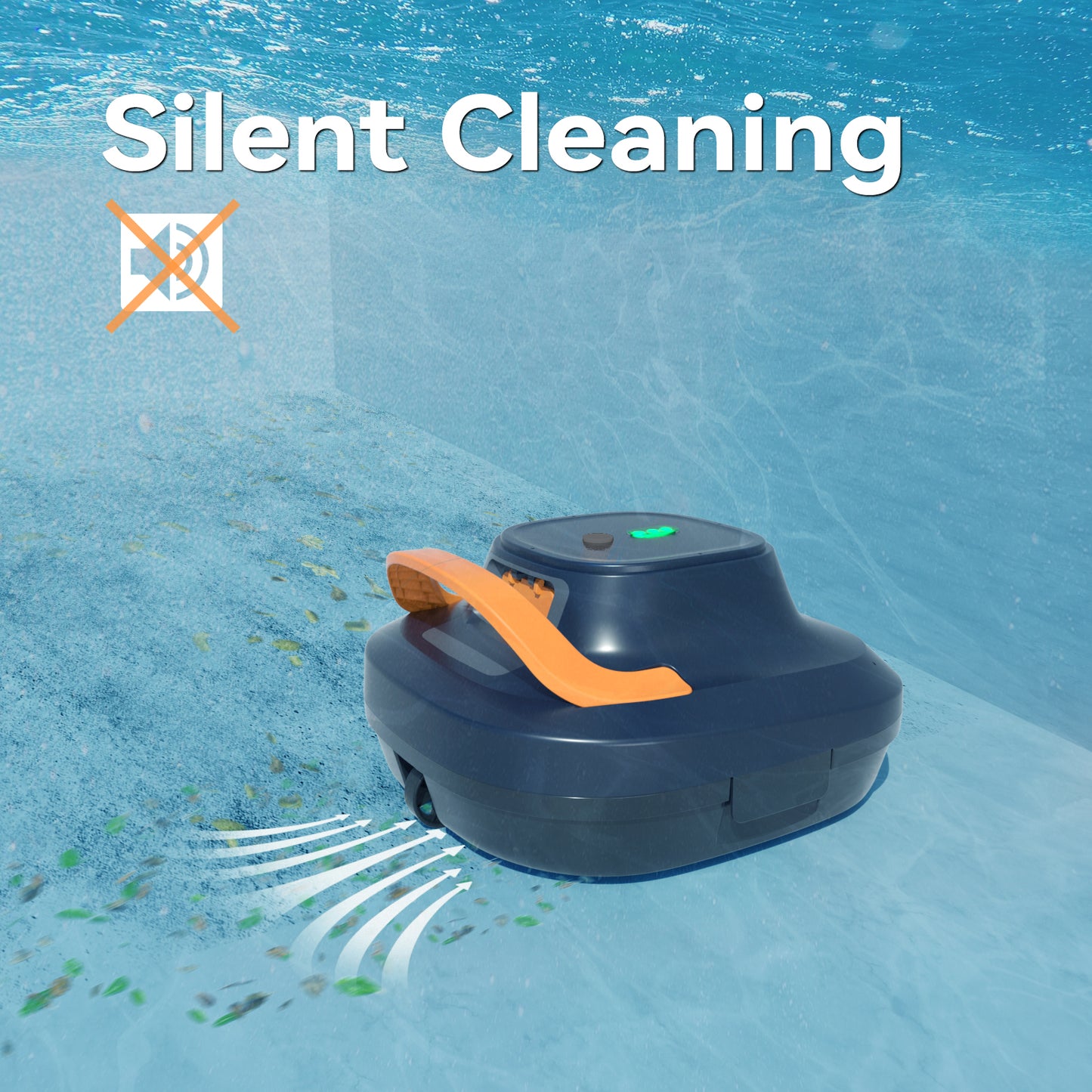 CoasTeering Cordless Robotic Pool Cleaner with Hook, Above Ground Pool Vacuum with 150 Mins Runtime