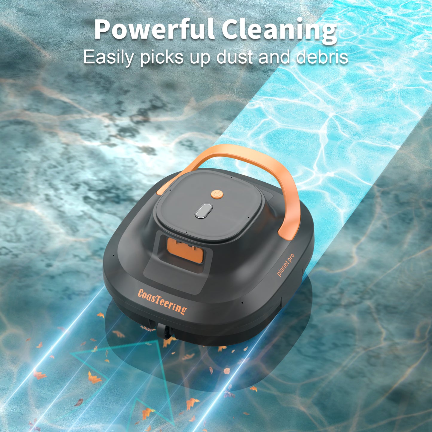 CoasTeering Planet Pro Cordless Robotic Pool Cleaner, Pool Robot Vacuum with 120 Mins Runtime, Dual Brushless Motors, 3X Longer Lifespan, Powerful Suction, Ideal for Above Ground Pools up to 1292 Sq.Ft