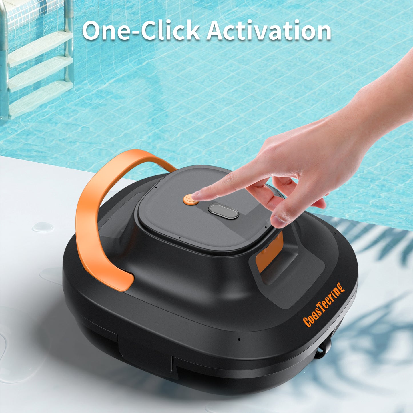 CoasTeering Planet Pro Cordless Robotic Pool Cleaner, Pool Robot Vacuum with 120 Mins Runtime, Dual Brushless Motors, 3X Longer Lifespan, Powerful Suction, Ideal for Above Ground Pools up to 1292 Sq.Ft