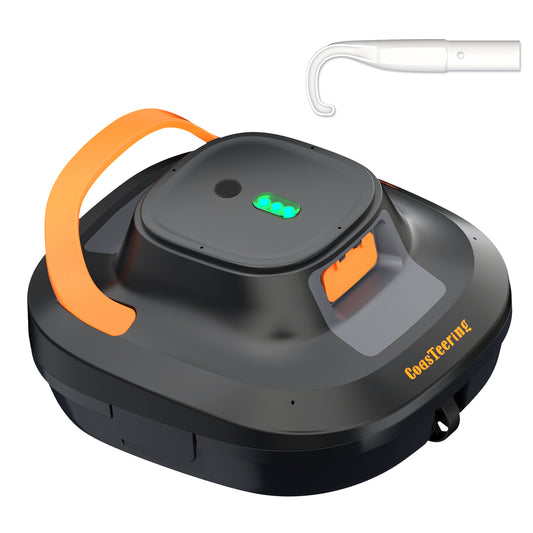 CoasTeering Cordless Robotic Pool Cleaner with Hook, Above Ground Pool Vacuum with 150 Mins Runtime