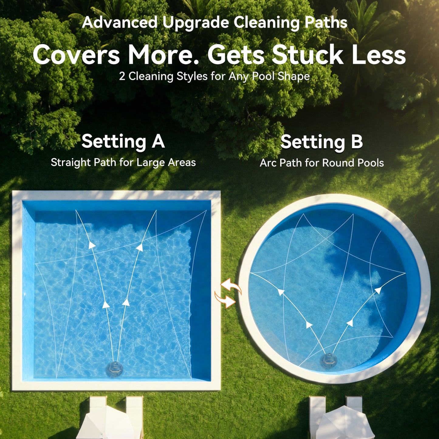 CoasTeering Planet Edge Cordless Robotic Pool Cleaner, with 120-Min Runtime, Powerful Dual-Motor, Adjustable Cleaning Path, for Flat Pools Up to 850 Sq.ft