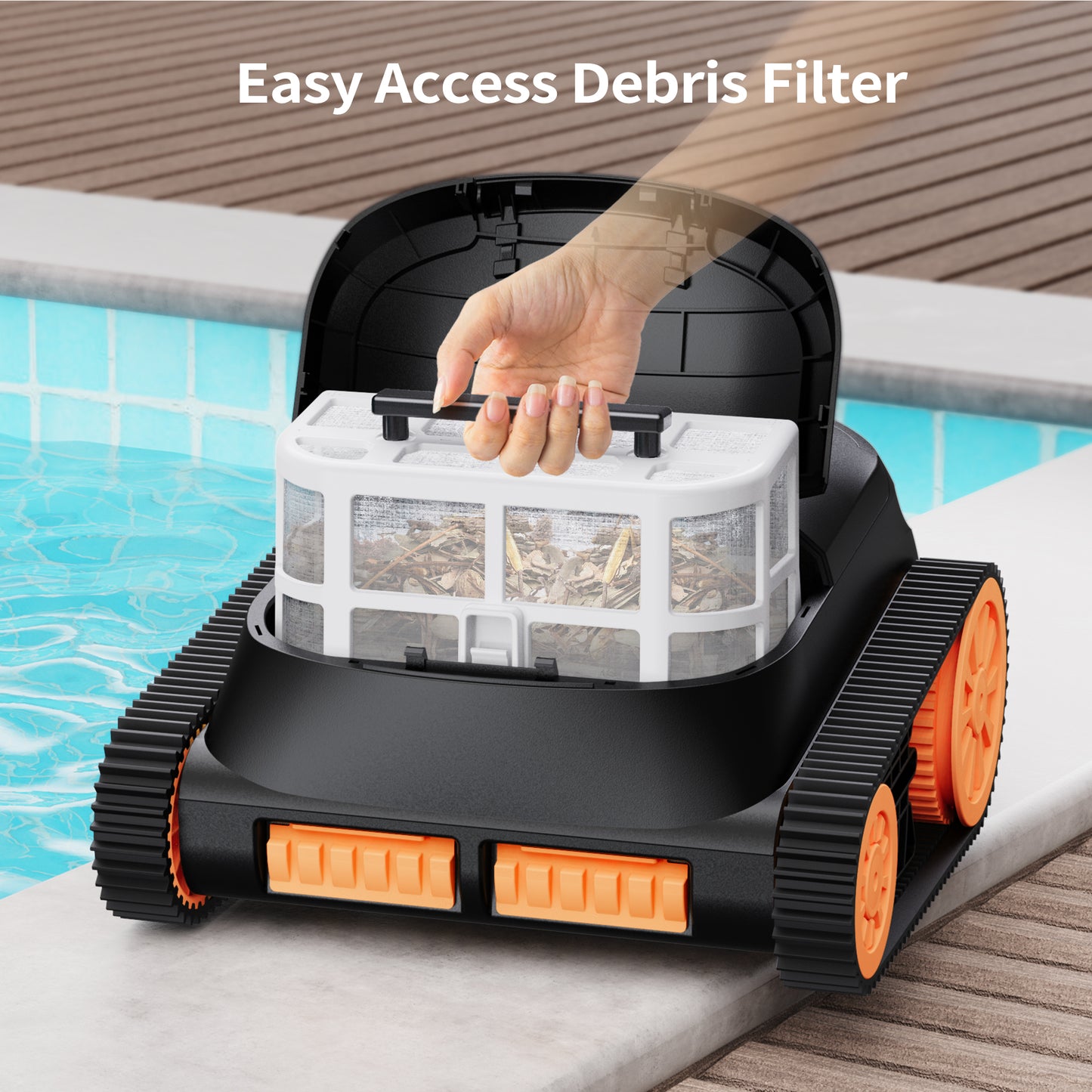 CoasTeering Nebula Cordless Robotic Pool Cleaner, Pool Vacuum Robot with 180Min Battery Life, Wall Climbing and Waterline Cleaning, Brushless Motors, Smart Navigation, Ideal for Swimming Pools Cleaning up to 3229 Sq.ft