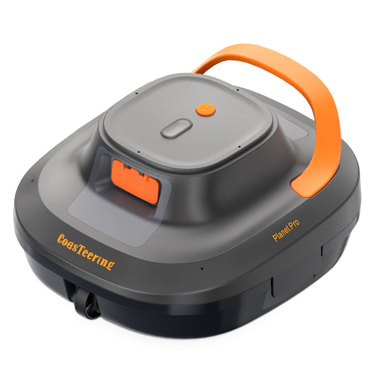 CoasTeering Planet Pro Cordless Robotic Pool Cleaner, with Dual Brushless Motors, Up to 200-Min Runtime, for Above Ground Pools & Flat-Bottom Inground Pools up to 1219 Sq. Ft