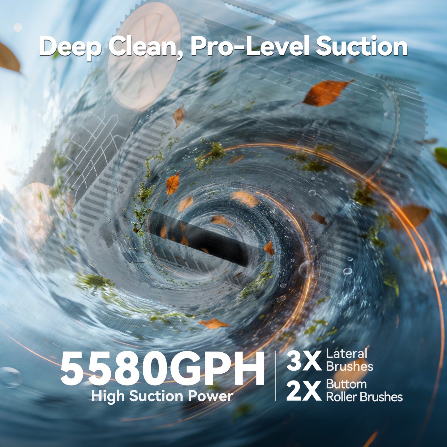 CoasTeering Ultra Nebula Cordless Pool Vacuum Robot, with 5580 GPH Suction, 180 Mins Runtime, Floor & Wall Cleaning, Smart Navigation, for Inground and Above Ground Pools up to 3229 Sq.Ft