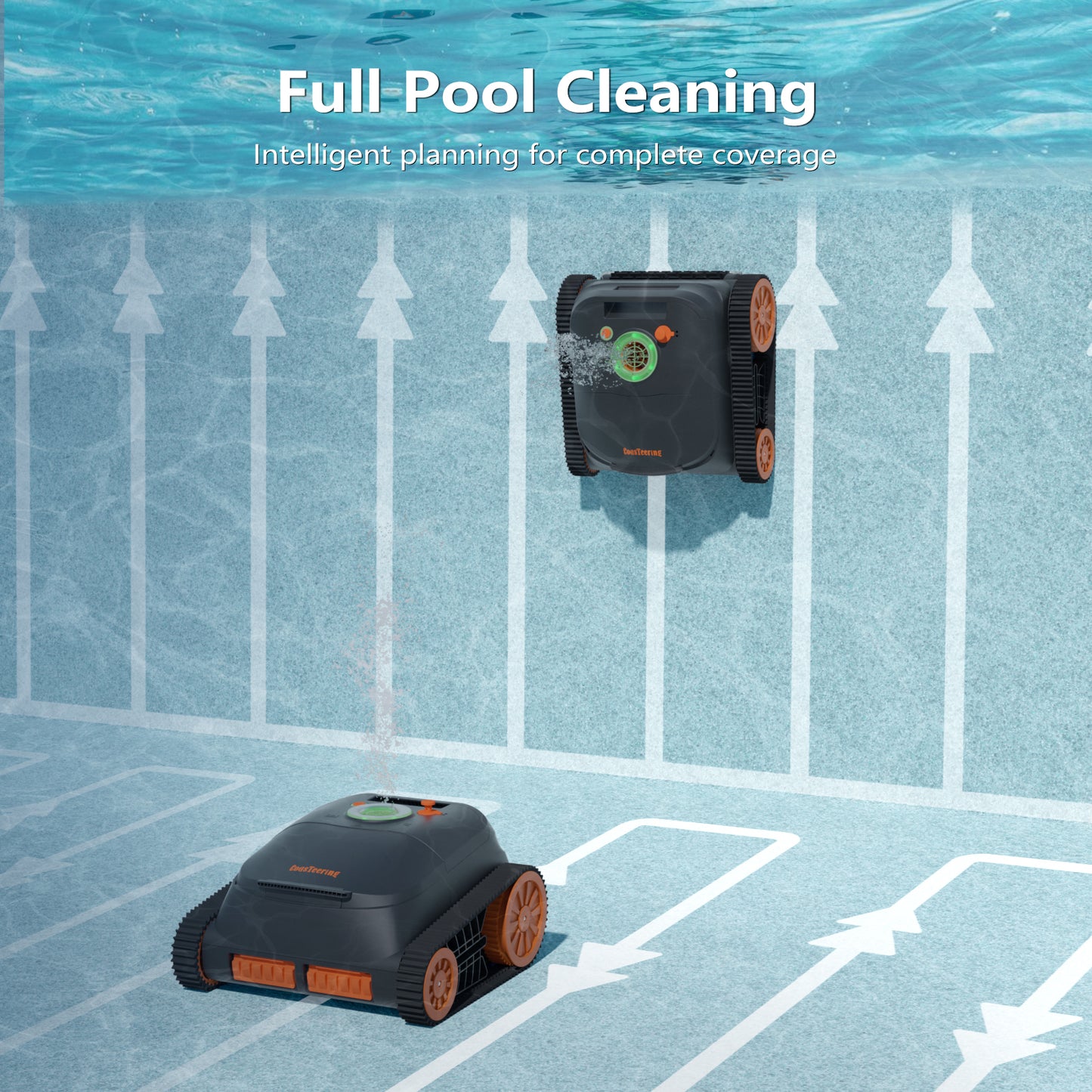 CoasTeering Nebula Cordless Robotic Pool Cleaner (2026 Upgrade), with 210 Min Runtime, Smart Navigation, Wall & Waterline Cleaning, for Ingrounds & Above Ground Pools up to 3229 Sq.ft