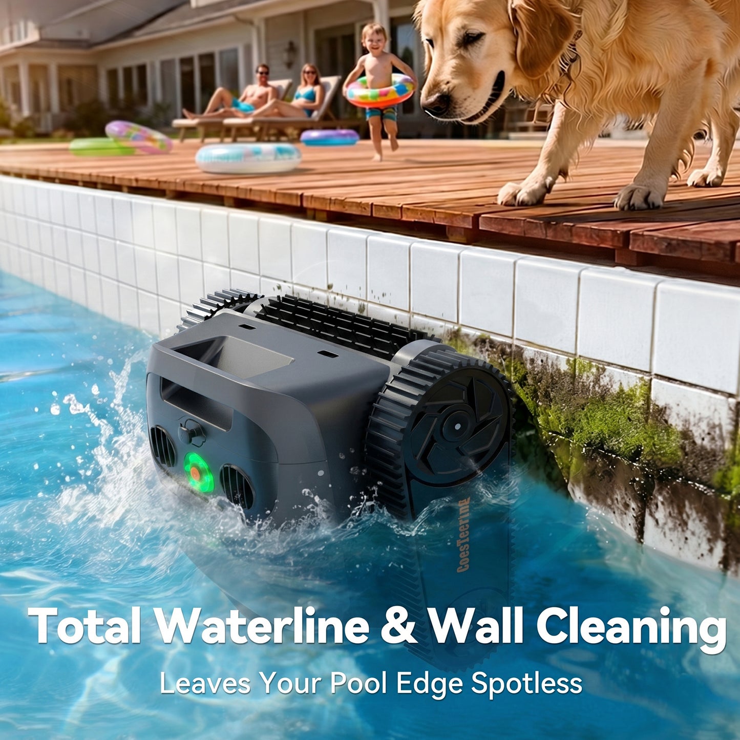 CoasTeering Astra Cordless Pool Vacuum Robot, with 11160 GPH Strong Suction, Floor/Wall/Waterline Cleaning, Smart Retrieval, 180 Mins Runtime, for Inground & Above Ground Pools